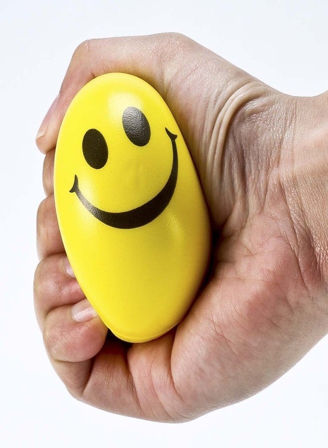 Aqbah Stress Reliever Squeeze Ball for Kids & Adults Smiley Face Yellow Color Pack of 3 - Image 4